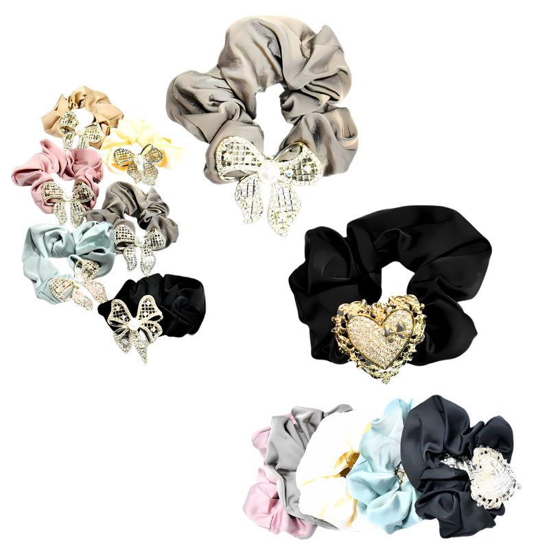 Colas (SCRUNCHES) para cabello, con decoración surtida.