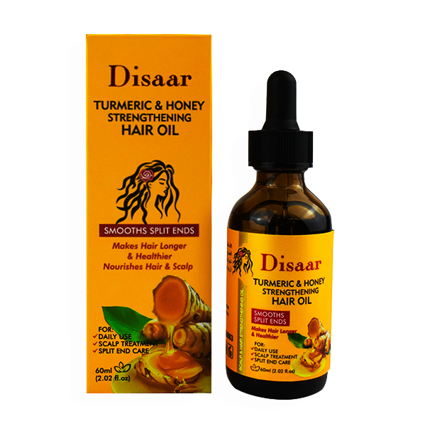 Aceite capilar fortalecedor con extracto de cúrcuma y miel