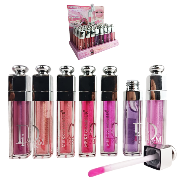 Brillo labial con gliter con ácido hialirónico anti agua de Meike Glamour