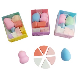 [791101670741] Kit de esponjas aplicadoras de maquillaje en colores surtidos de 8 piezas RGB
